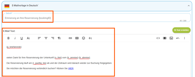 E-Mailvorlage - Kopiervorlage Reservierungserinnerung2