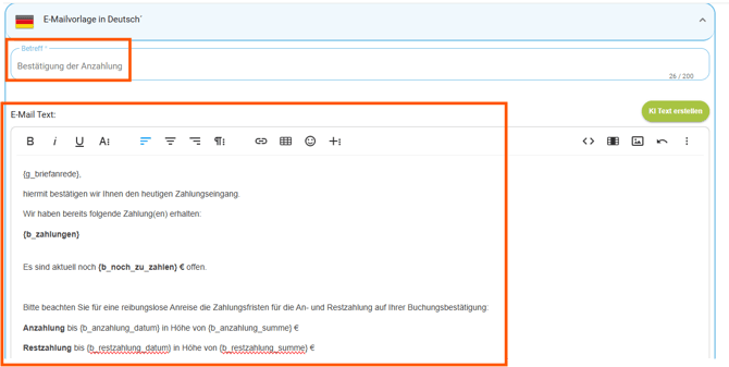 E-Mailvorlage - Kopiervorlage Zahlungseingangsbestätigung Anzahlung3