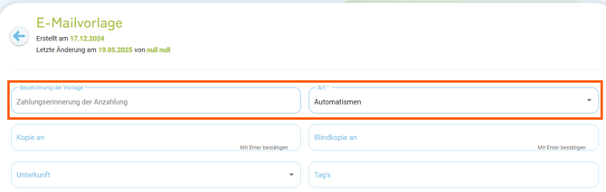 E-Mailvorlage - Kopiervorlage Zahlungserinnerung Anzahlung1