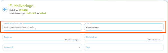 E-Mailvorlage - Kopiervorlage Zahlungserinnerung Restzahlung1