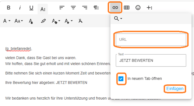 E-Mailvorlage Automatismus  Bewertungsaufforderung2