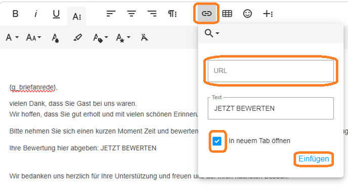 E-Mailvorlage Automatismus  Bewertungsaufforderung2