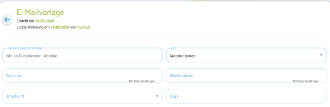E-Mailvorlage Info über bevorstehende An-Abreise an Dienstleister1