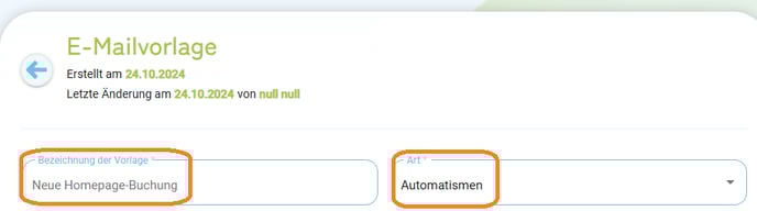 E-Mailvorlage Neue Homepage-Buchung1
