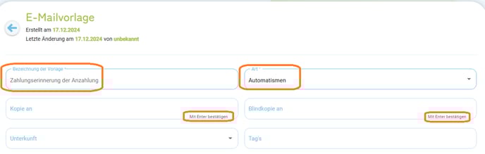 E-Mailvorlage Zahlungserinnerung Anzahlung1