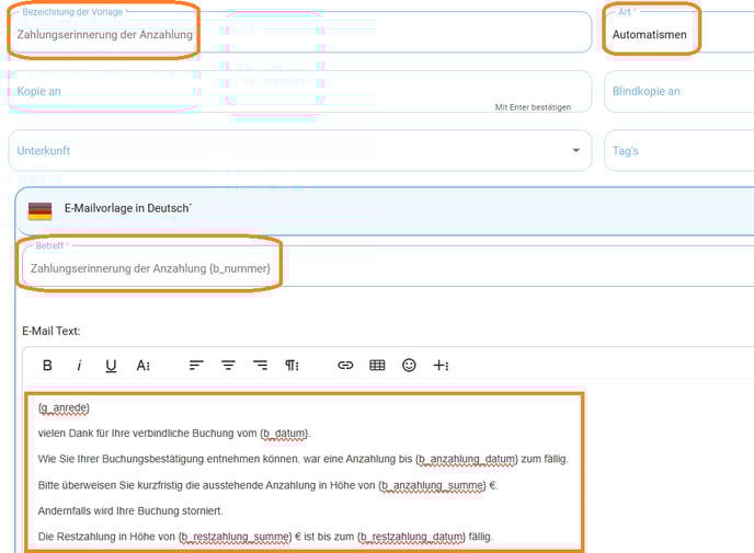 E-Mailvorlage Zahlungserinnerung Anzahlung2