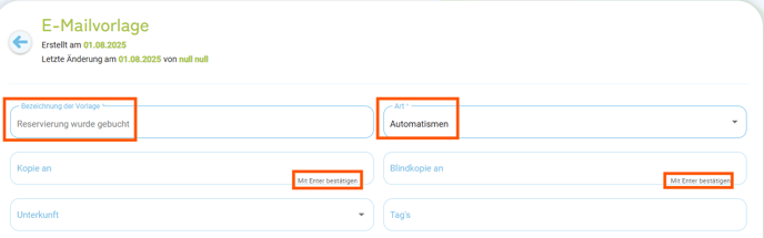E-Mailvorlage intern - Reservierung wurde fest gebucht1