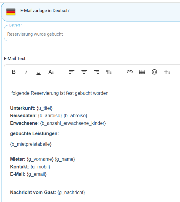 E-Mailvorlage intern - Reservierung wurde fest gebucht2