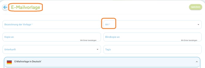 Erklärung zu den Arten in der E-Mailvorlage