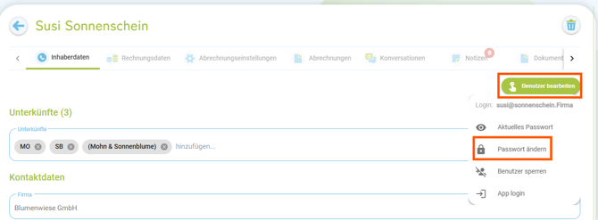 Eigentümer Login - Passwort vergessenändern1