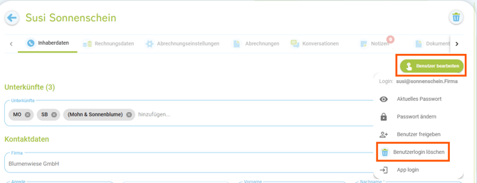 Eigentümer Login löschen1