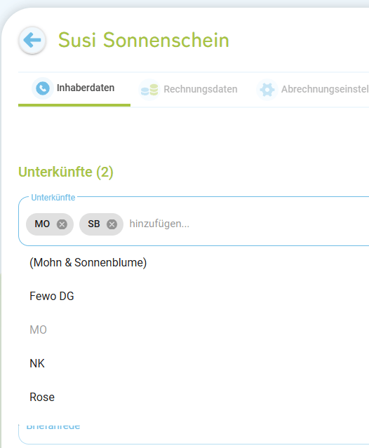 Eigentümer Unterkünfte zuordnen1