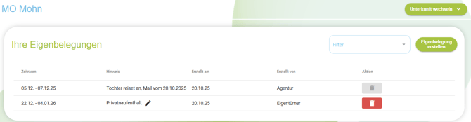 Eigentümer-Login - Eigenbelegungen selbst erstellen und löschen2
