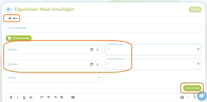 News-Einträge im Eigentümer-Login1