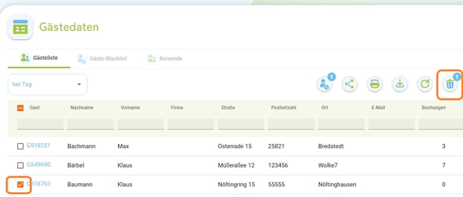 Gästeliste - Gast löschen2