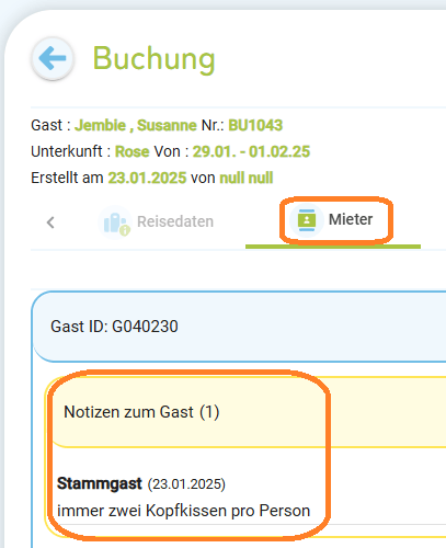 Gästeliste - Notizen4