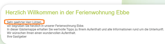 Variablen in der Gästemappe verwenden2