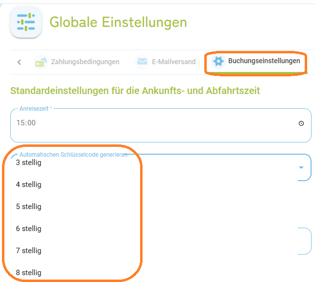 Buchung automatischer Schlüsselcode1