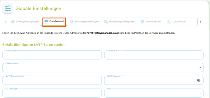 Globale Einstellungen - E-Mailversand1