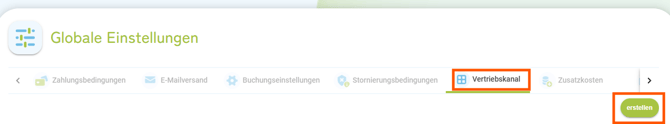 Globale Einstellungen - Vertriebskanal - erstellen und einstellen1