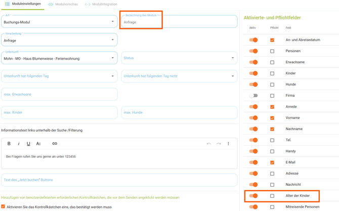 Globale Einstellungen - Zusatzkost Kurtaxe - für Kinder erstellen1