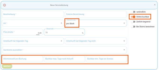 Globale Einstellungen - Zusatzkost erstellen5