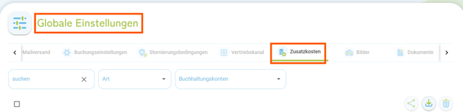 Globale Einstellungen - Zusatzkosten (Allgemein)-1