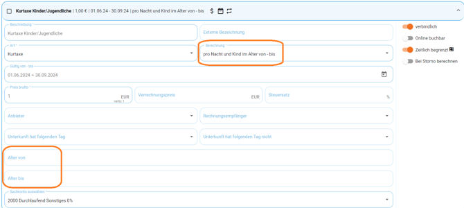 Kurtaxe für Kinder und Erwachsene erstellen1