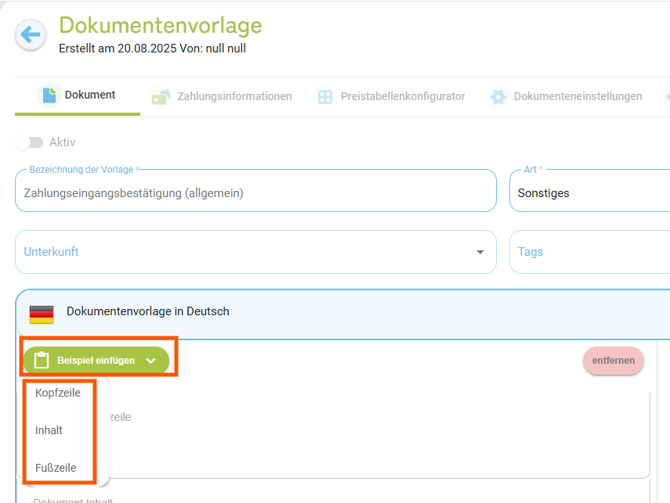 Dokumentenvorlage - Zahlungseingangsbestätigung (Allgemein) NEU4