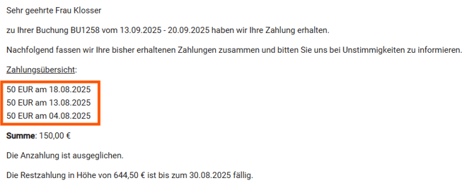 Dokumentenvorlage - Zahlungseingangsbestätigung (Allgemein)10