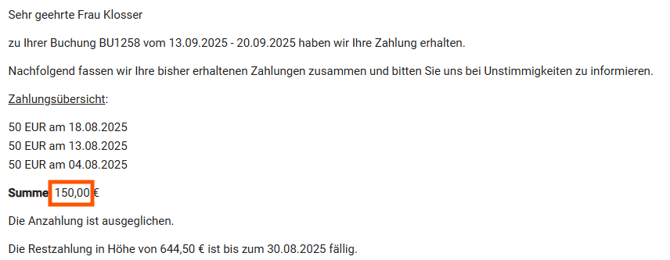 Dokumentenvorlage - Zahlungseingangsbestätigung (Allgemein)11