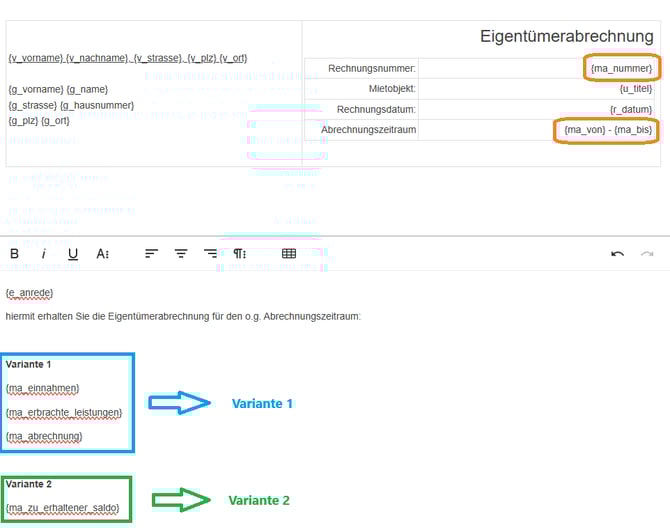 Dokumentenvorlage Eigentümerabrechnung erstellen2