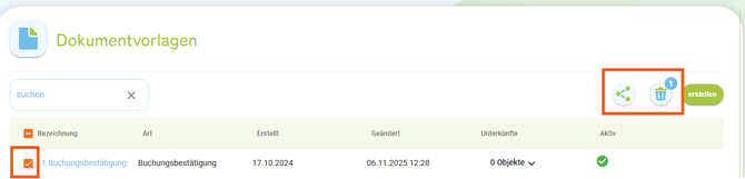 Dokumentenvorlagen - kopieren und löschen1