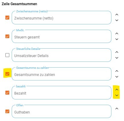 Preistabellenkonfigurator in Dokumentenvorlagen4