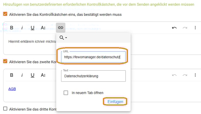 Homepage-Modul Anfrage Buchung - AGB und Datenschutz bestätigen lassen2