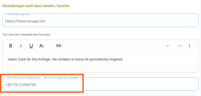 Homepage-Modul BuchungAnfrage - SMS Benachrichtigung bei kurzfristigen BuchungenAnfragen2