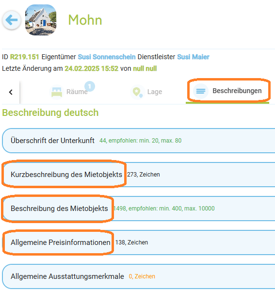 Homepage-Module - Beschreibungstexte der Unterkunft verwenden1