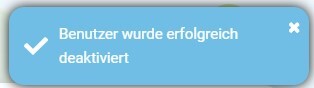 Benuter wurde erfolgreich deaktiviert