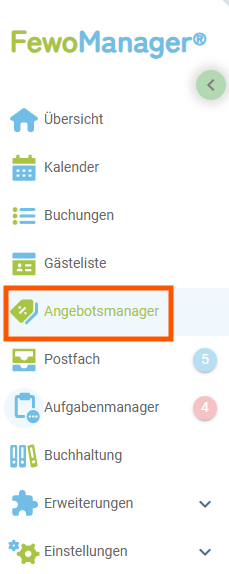 Menü - Angebotsmanager