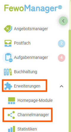 Menü - Channelmanager