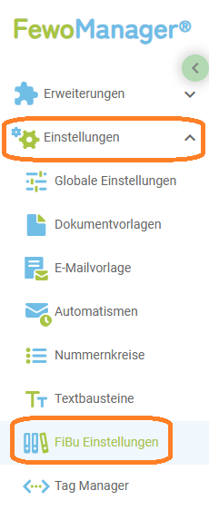 Menü - FiBu Einstellungen