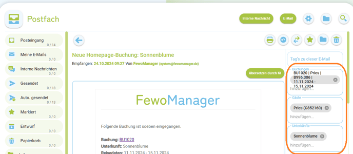 E-Mail im Postfach einem Gast einer Buchung einer Unterkunft zuordnen1