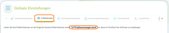 Weiterleitung der E-Mails an den FewoManager1