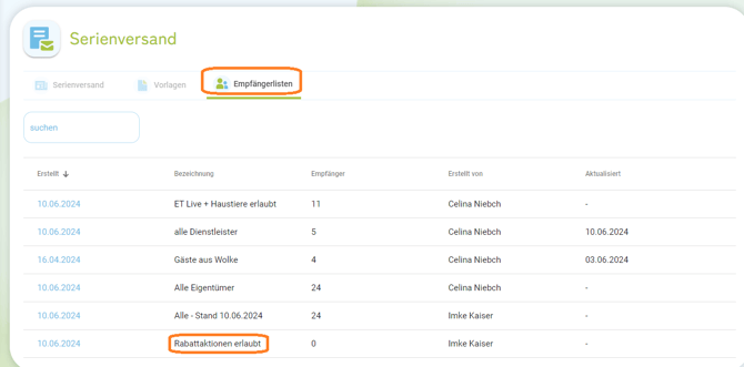 Serienversand Empfängerliste erstellen4