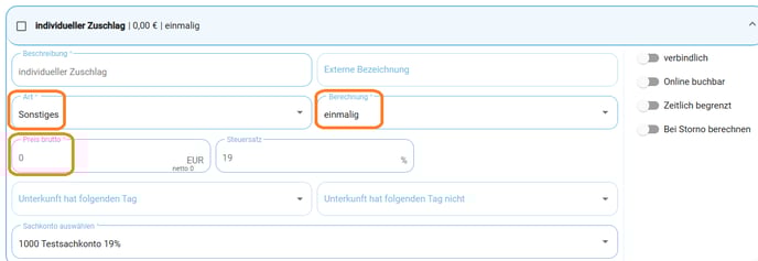 Individuellen Zuschlag erstellen (manuelle Berechnung)1