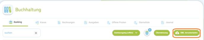Buchung Geldtransfer zu einer Überweisung