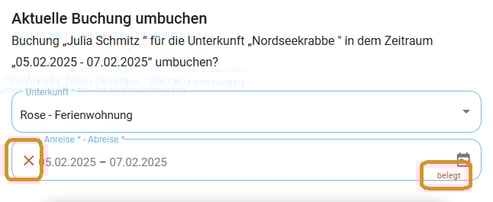 Buchung umbuchen-ändern Reisezeitraum und Unterkunft 3