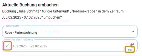 Buchung umbuchen-ändern Reisezeitraum und Unterkunft 4