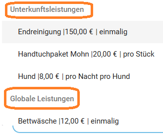 Buchung-Reservierung-Angebot - optionale Leistung Zusatzkost hinzufügen 2