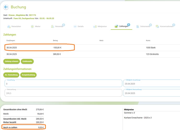 Workflow - Kaution erstatten9